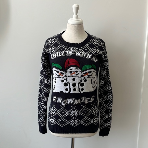 Ardene “Chillin’ With My Snowmies” Ugly Christmas Sweater - Medium - Picture 1 of 6